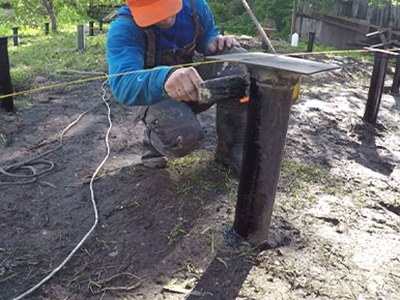 Приварка оголовка